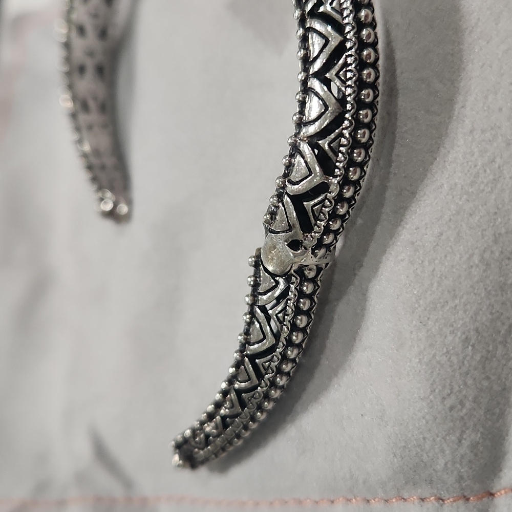 Barbara Bixby Bold .925 Silver, 18k Gold w/ White Topaz Gemstone Hinged Cuff - Picture 11 of 11